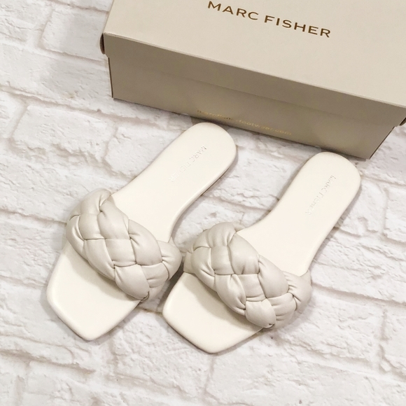 LAST ONE❗MARC FISHER Folier Braided Fresh Ivory Sandals - Picture 2 of 8